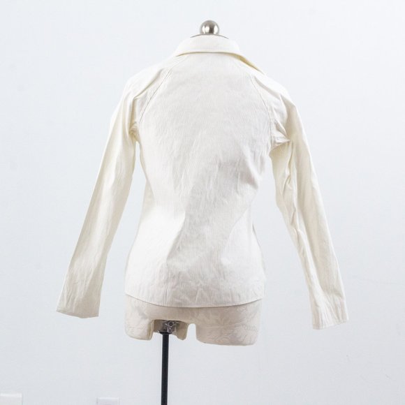 Vintage 90s S 100% Cotton Crisp Heavy Jacket White - Picture 8 of 14